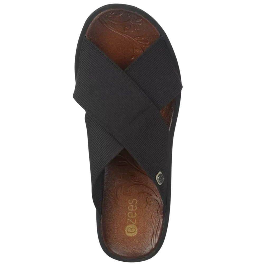 BZEES Desire Wedge Sandals in Black NIB - Size 8.5 Wide MSRP $ - Picture 4 of 13